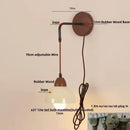 GobekUsa Adjustable LED Wall Light Fixture with Ceramic Wood Base for Dining Room, Study, Bar
