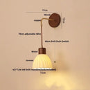 GobekUsa Adjustable LED Wall Light Fixture with Ceramic Wood Base for Dining Room, Study, Bar