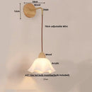 GobekUsa Adjustable LED Wall Light Fixture with Ceramic Wood Base for Dining Room, Study, Bar