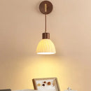 GobekUsa Adjustable LED Wall Light Fixture with Ceramic Wood Base for Dining Room, Study, Bar