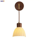 GobekUsa Adjustable LED Wall Light Fixture with Ceramic Wood Base for Dining Room, Study, Bar