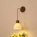 GobekUsa Adjustable LED Wall Light Fixture with Ceramic Wood Base for Dining Room, Study, Bar