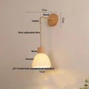 GobekUsa Adjustable LED Wall Light Fixture with Ceramic Wood Base for Home Decor
