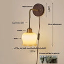 GobekUsa Adjustable LED Wall Light Fixture with Ceramic Wood Base for Home Decor