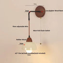 GobekUsa Adjustable LED Wall Light Fixture with Ceramic Wood Base for Home Decor