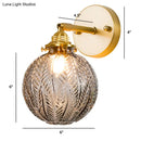 GobekUsa Textured Glass Ball Wall Light with Elegant Gold Wall Mount and Adjustable Joint