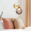 GobekUsa Textured Glass Ball Wall Light with Elegant Gold Wall Mount and Adjustable Joint