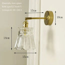 GobekUsa Brass Mirror Wall Sconce with Glass Shade for Bedroom and Living Room