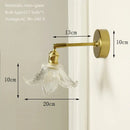 GobekUsa Brass Mirror Wall Sconce with Glass Shade for Bedroom and Living Room