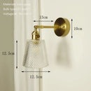 GobekUsa Brass Mirror Wall Sconce with Glass Shade for Bedroom and Living Room