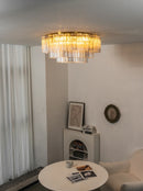 Textured Glass Tube Layered Ceiling Light