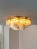 Textured Glass Tube Layered Ceiling Light
