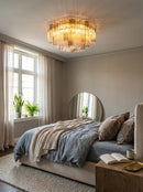 Textured Glass Tube Layered Ceiling Light