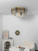 Textured Glass Tube Layered Ceiling Light