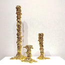 GobekUsa Golden Candlestick Holder Resin Plated Wedding Centerpiece