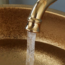 GobekUsa Golden Ceramic Bathroom Basin Set with Gold Faucet and Mixer Taps