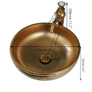 GobekUsa Golden Ceramic Bathroom Basin Set with Gold Faucet and Mixer Taps