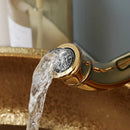 GobekUsa Golden Ceramic Bathroom Basin Set with Gold Faucet and Mixer Taps