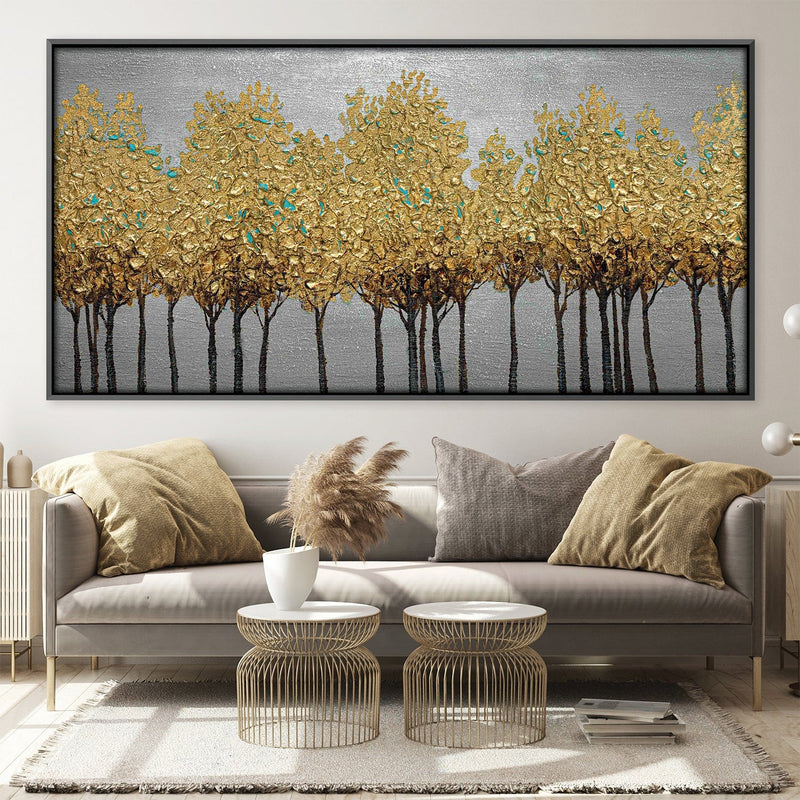 Textured Golden Leaves Oil Painting