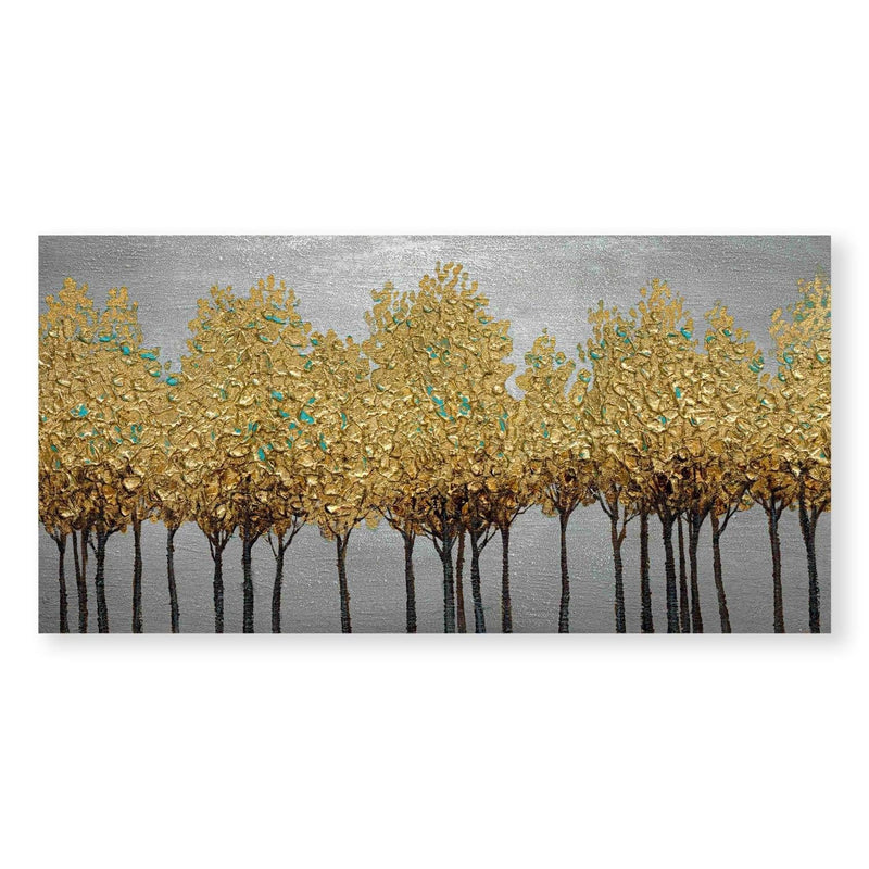 Textured Golden Leaves Oil Painting