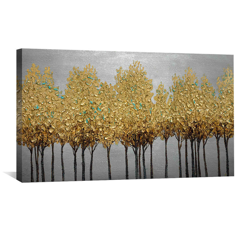 Textured Golden Leaves Oil Painting