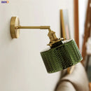 GobekUsa Green Glass Nordic Wall Sconce LED Light for Bedroom Bathroom Mirror