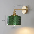 GobekUsa Green Glass Nordic Wall Sconce LED Light for Bedroom Bathroom Mirror