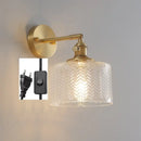 GobekUsa Green Glass Nordic Wall Sconce LED Light for Bedroom Bathroom Mirror