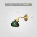 GobekUsa Green Glass Nordic Wall Sconce LED Light for Bedroom Bathroom Mirror