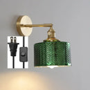 GobekUsa Green Glass Nordic Wall Sconce LED Light for Bedroom Bathroom Mirror
