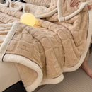 GobekUsa Cozy Lamb Wool Blanket: Double-Sided, Thick Coral Fleece, Skin-Friendly & Warm