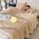 GobekUsa Cozy Lamb Wool Blanket: Double-Sided, Thick Coral Fleece, Skin-Friendly & Warm