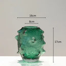 GobekUsa Green Sea Cucumber Glass Vase Terrarium for Home Decoration