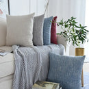 Textured linen cotton throw pillowcase for living room decor by Decorbites