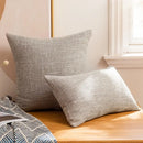 Textured linen cotton throw pillowcase for living room decor by Decorbites