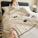 GobekUsa Cozy Flannel Velvet Blanket: All-Season Solid Color Single Queen Quilt