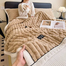 GobekUsa Cozy Flannel Velvet Blanket: All-Season Solid Color Single Queen Quilt