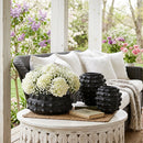 Handcrafted Textured Outdoor Matte Black Planters, Set of 3 by Decor Steals
