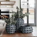 Handcrafted Textured Outdoor Matte Black Planters, Set of 3 by Decor Steals