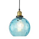 GobekUsa Blue Glass Ball LED Pendant Lights for Modern Living Room and Kitchen Decor