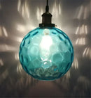 GobekUsa Blue Glass Ball LED Pendant Lights for Modern Living Room and Kitchen Decor