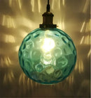 GobekUsa Blue Glass Ball LED Pendant Lights for Modern Living Room and Kitchen Decor