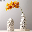 GobekUsa Ceramic Vase Set with Artificial Flowers for Stylish Home Decor