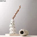 GobekUsa Ceramic Vase Set with Artificial Flowers for Stylish Home Decor