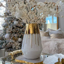GobekUsa Golden Ceramic Vase for Wedding and Home Decor
