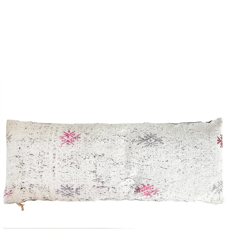 Handwoven Cotton Lumbar Pillow | Vintage Cushions for Modern Decor