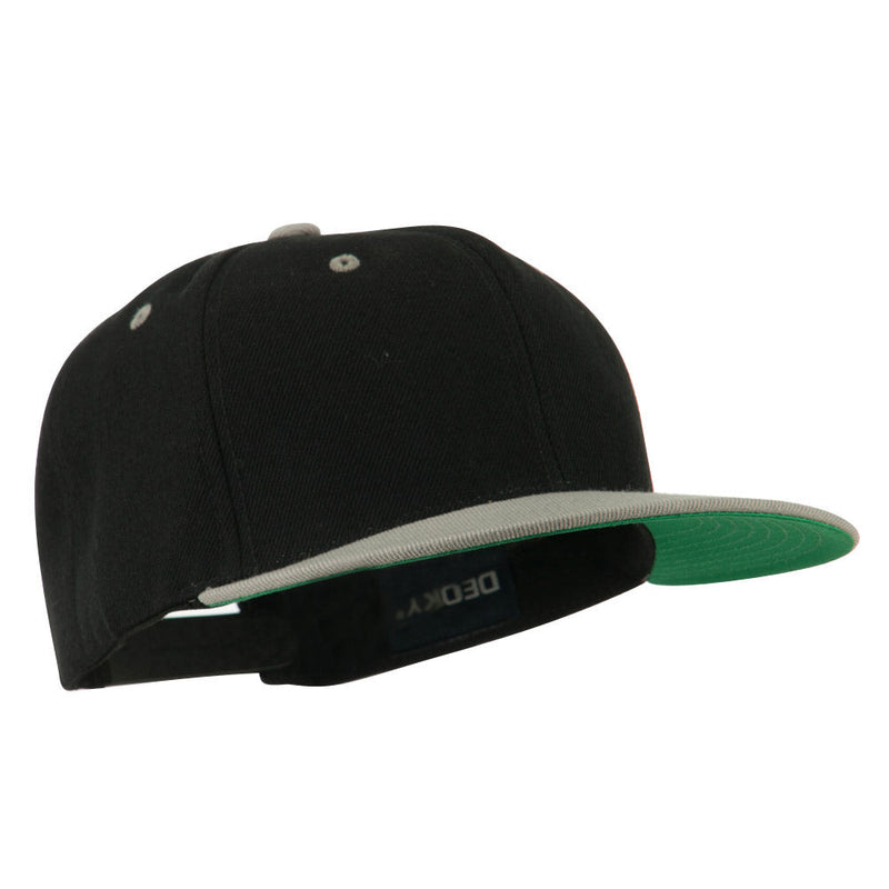 Two Tone Flat Bill Adjustable Ball Cap