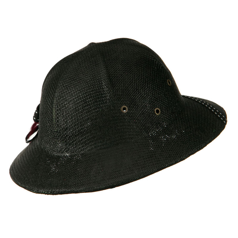 UPF 50+ Pith Helmet Twisted Toyo with Flower Ribbon