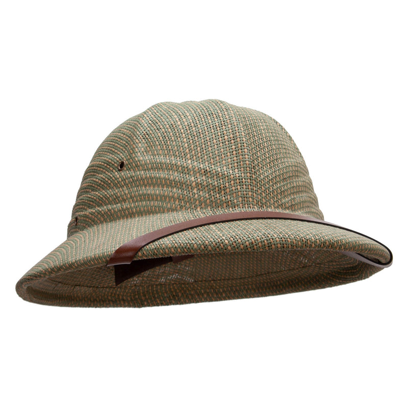 UPF 50+ Pith Helmet Twisted Toyo with Flower Ribbon