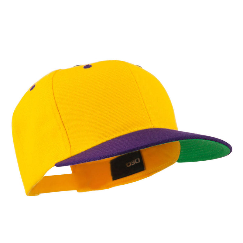 Two Tone Flat Bill Adjustable Ball Cap